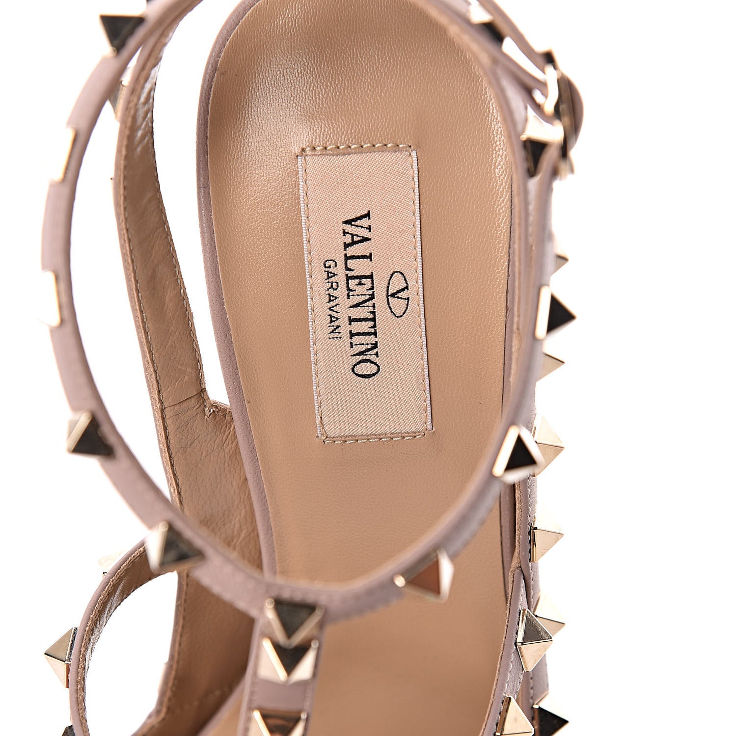 Patent Rockstud Ankle Strap Pumps 40 Poudre