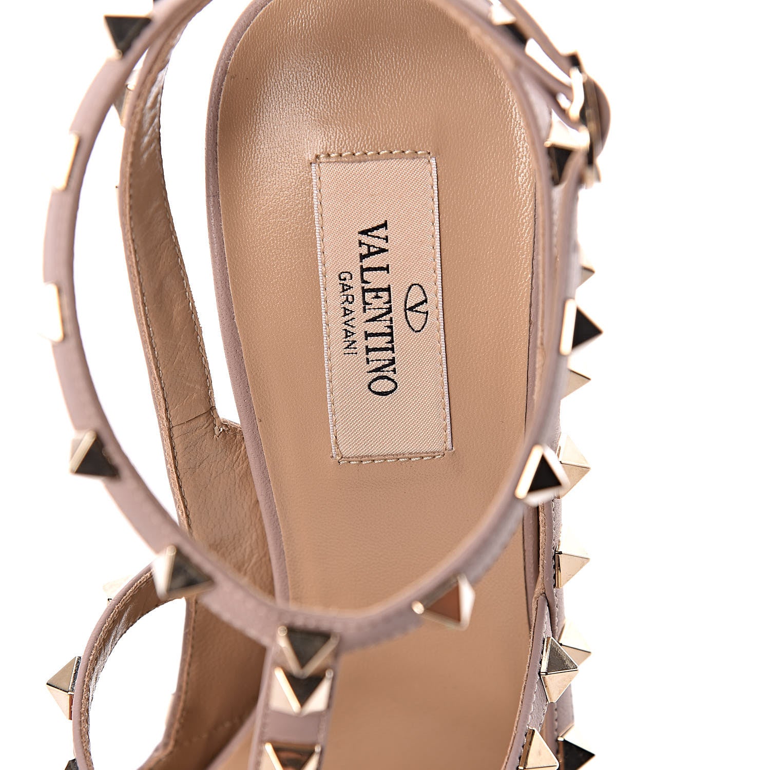 Valentino Garavani Patent Rockstud Ankle Strap Pumps 40 Poudre 7 of 8
