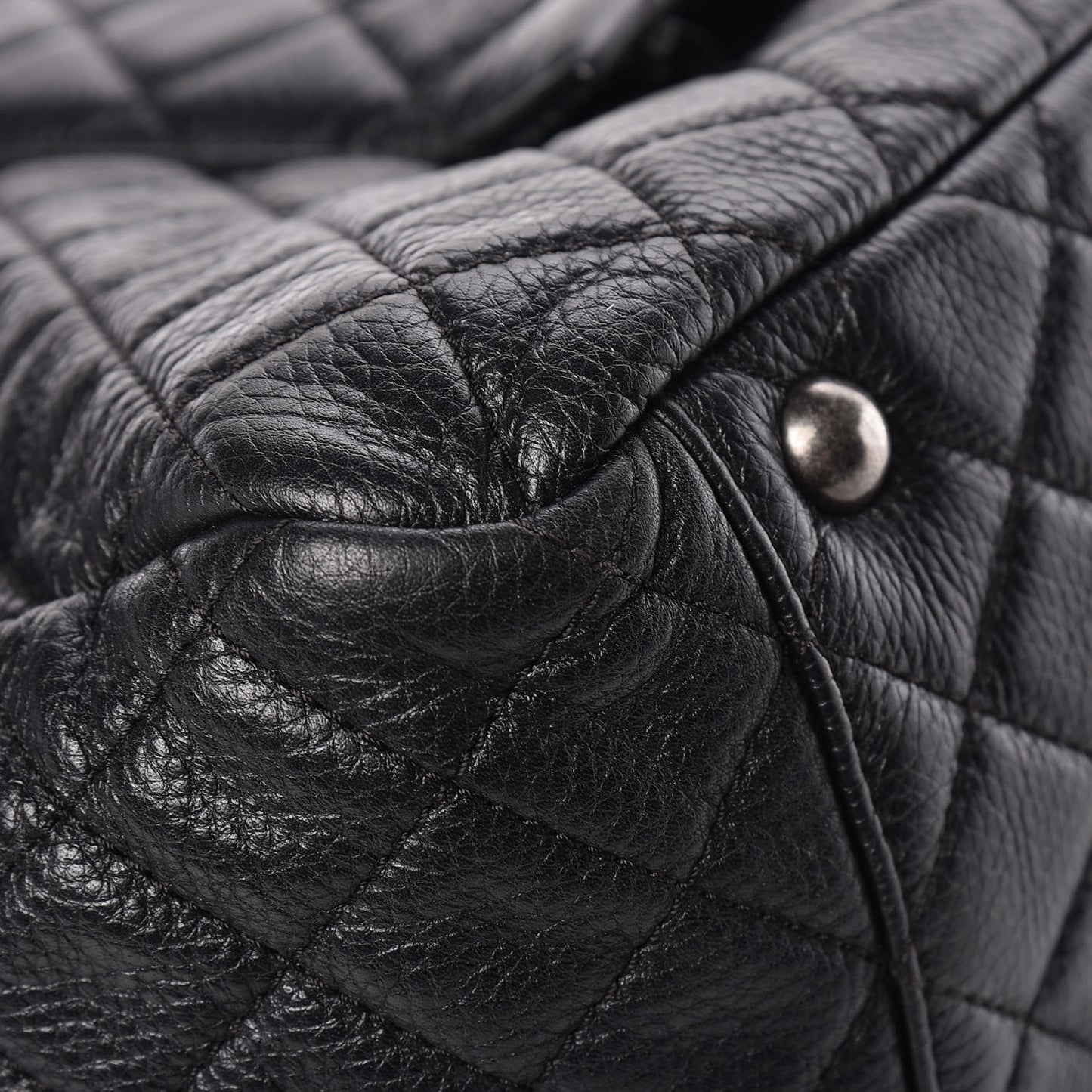 Calfskin Quilted XXL Travel Flap Bag Black