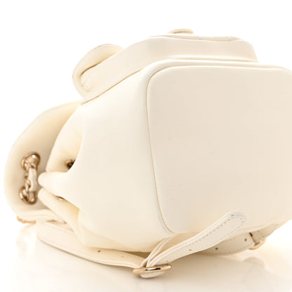 Chanel Lambskin Quilted Small Duma Drawstring Backpack White 9 of 10