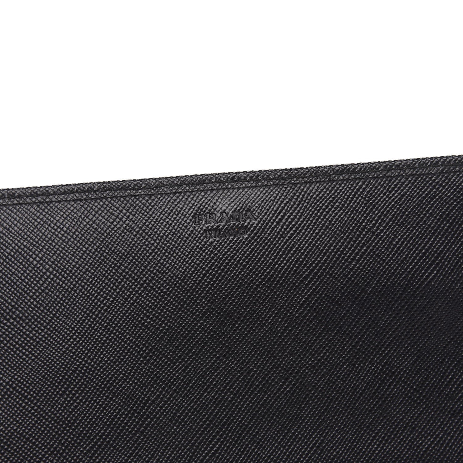 Prada Saffiano Metal Oro Chain Wallet Black 6 of 9