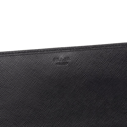 Prada Saffiano Metal Oro Chain Wallet Black 6 of 9