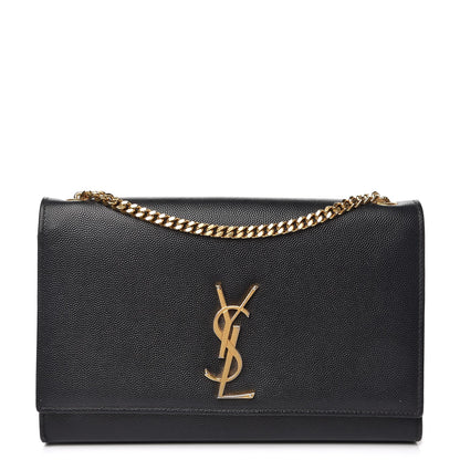 Saint Laurent Grain De Poudre Medium Classic Monogram Kate Satchel Black 1 of 8