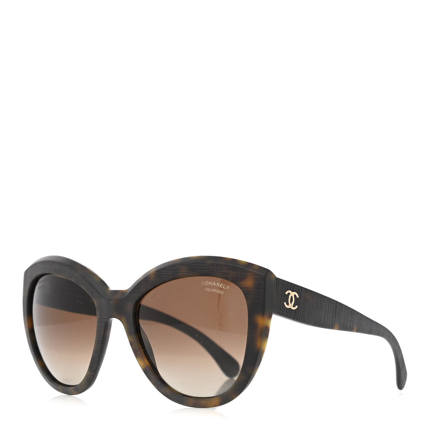 Tweed Effect CC Polarized Butterfly Signature Sunglasses 5332 Havana