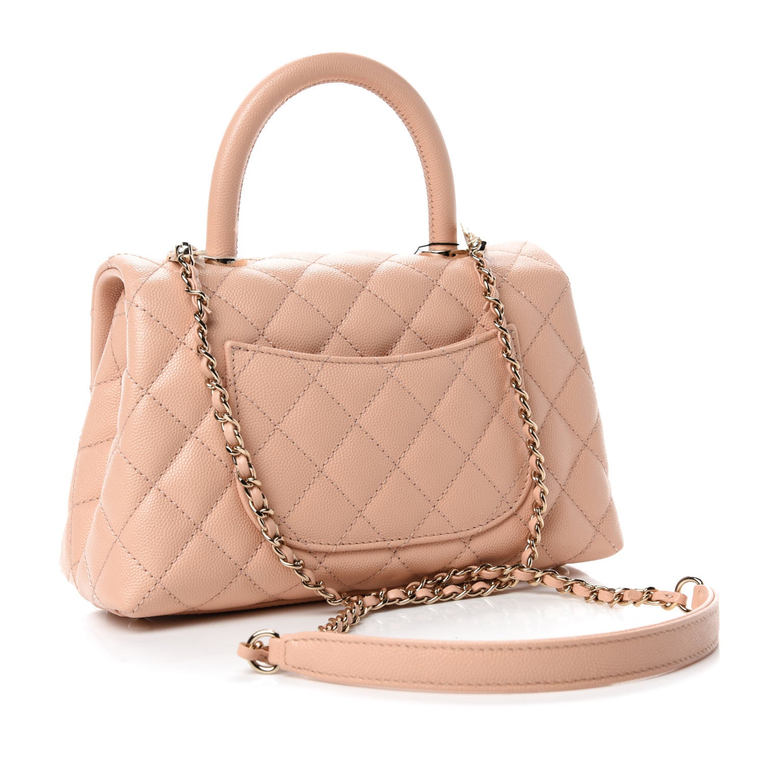 Chanel Caviar Quilted Small Coco Handle Flap Light Pink 3 of 10