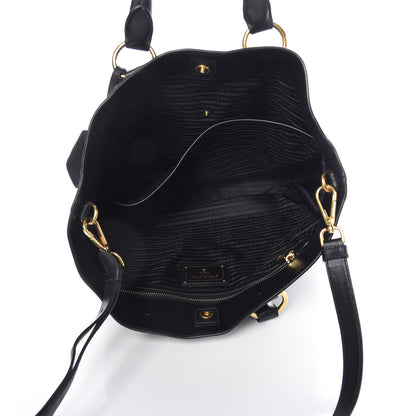Prada Soft Calf Shopping Tote Black 6 of 13