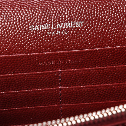 Saint Laurent Grain De Poudre Matelasse Chevron Monogram Chain Wallet Palissandre 7 of 9