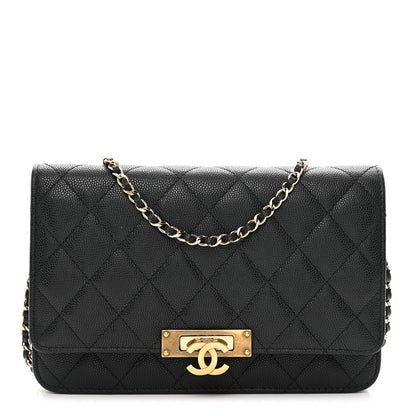 Chanel Caviar Quilted Golden Class Wallet On Chain WOC Black 1 of 12