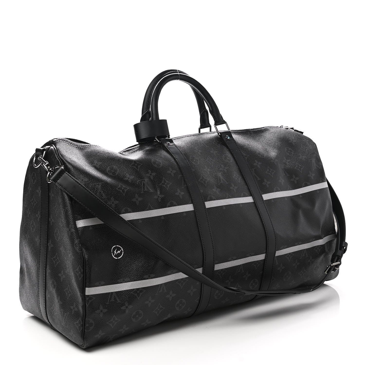 Louis Vuitton X FUJIWARA Monogram Eclipse Flash Fragment Keepall Bandouliere 55 3 of 10