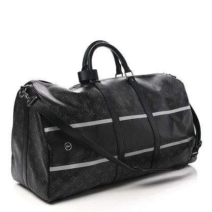 Louis Vuitton X FUJIWARA Monogram Eclipse Flash Fragment Keepall Bandouliere 55 3 of 10