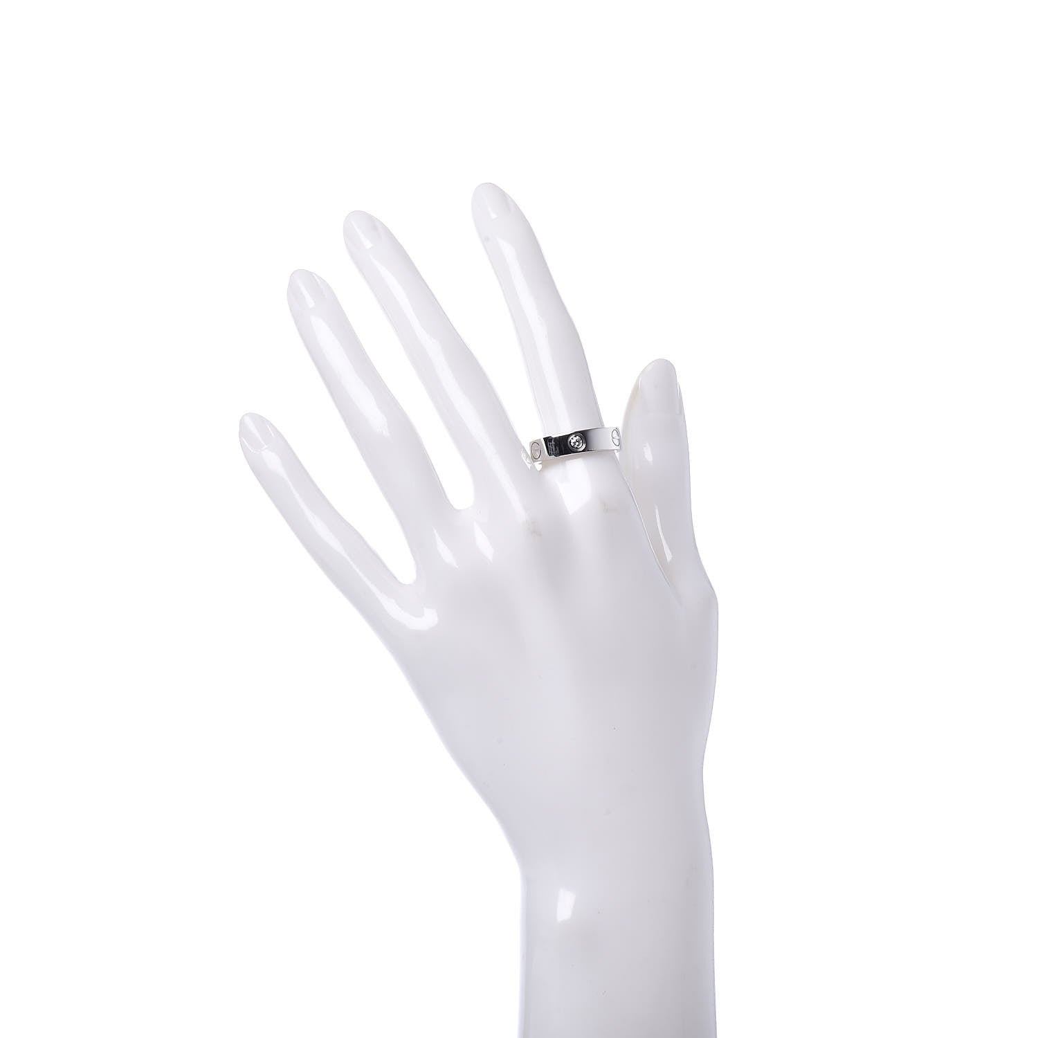 Cartier 18K White Gold 3 Diamond 5.5mm LOVE Ring 56 7.75 2 of 5