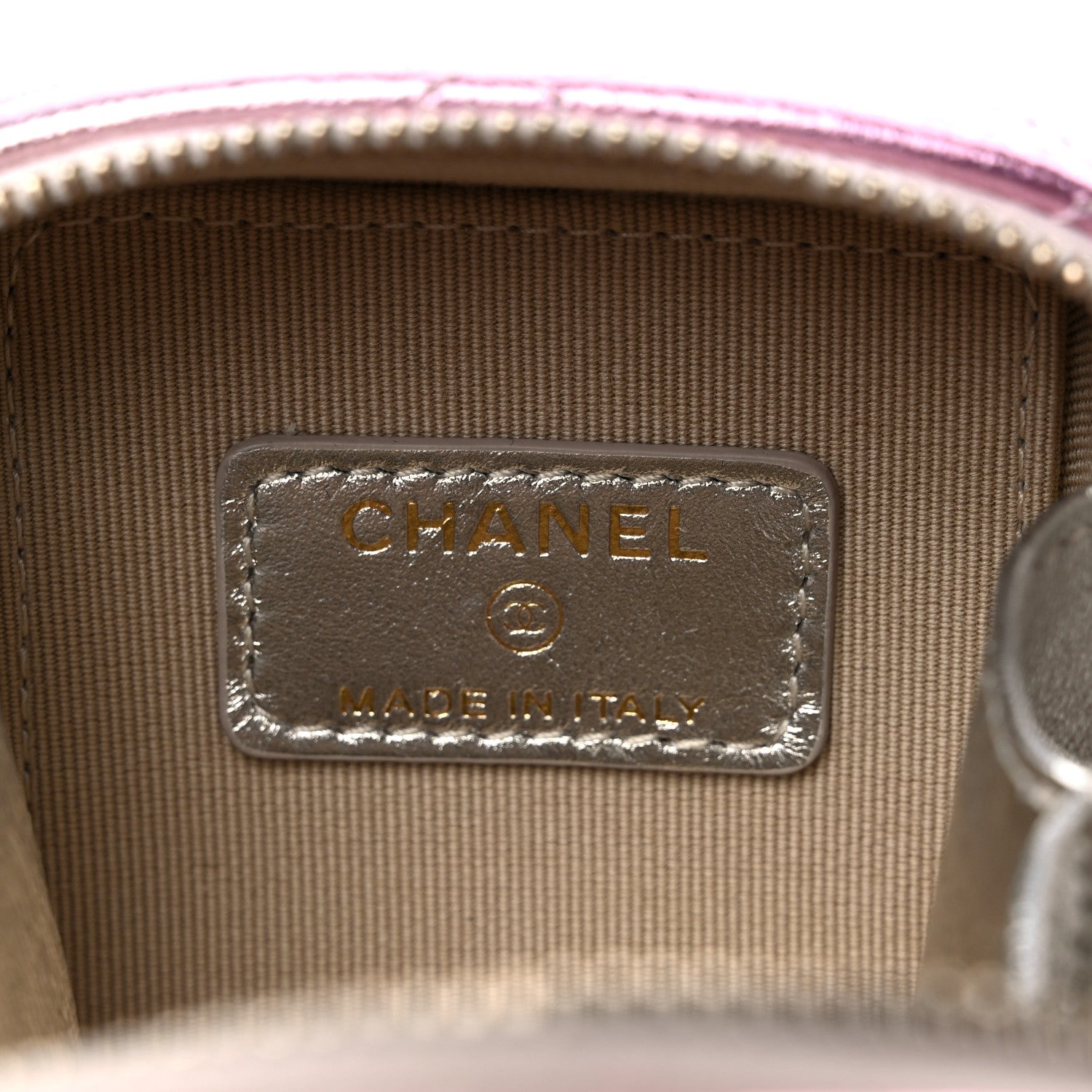 Chanel Gradient Metallic Lambskin Quilted Like A Wallet Clutch With Chain Gold Pink 5 of 9