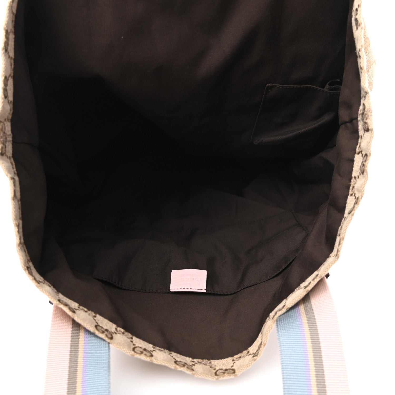 Gucci GG Monogram Medium Web Handle Vertical Tote Pink Blue 5 of 9