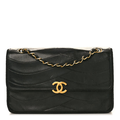 Chanel Lambskin Scallop Quilted Single Flap Black 1 of 11