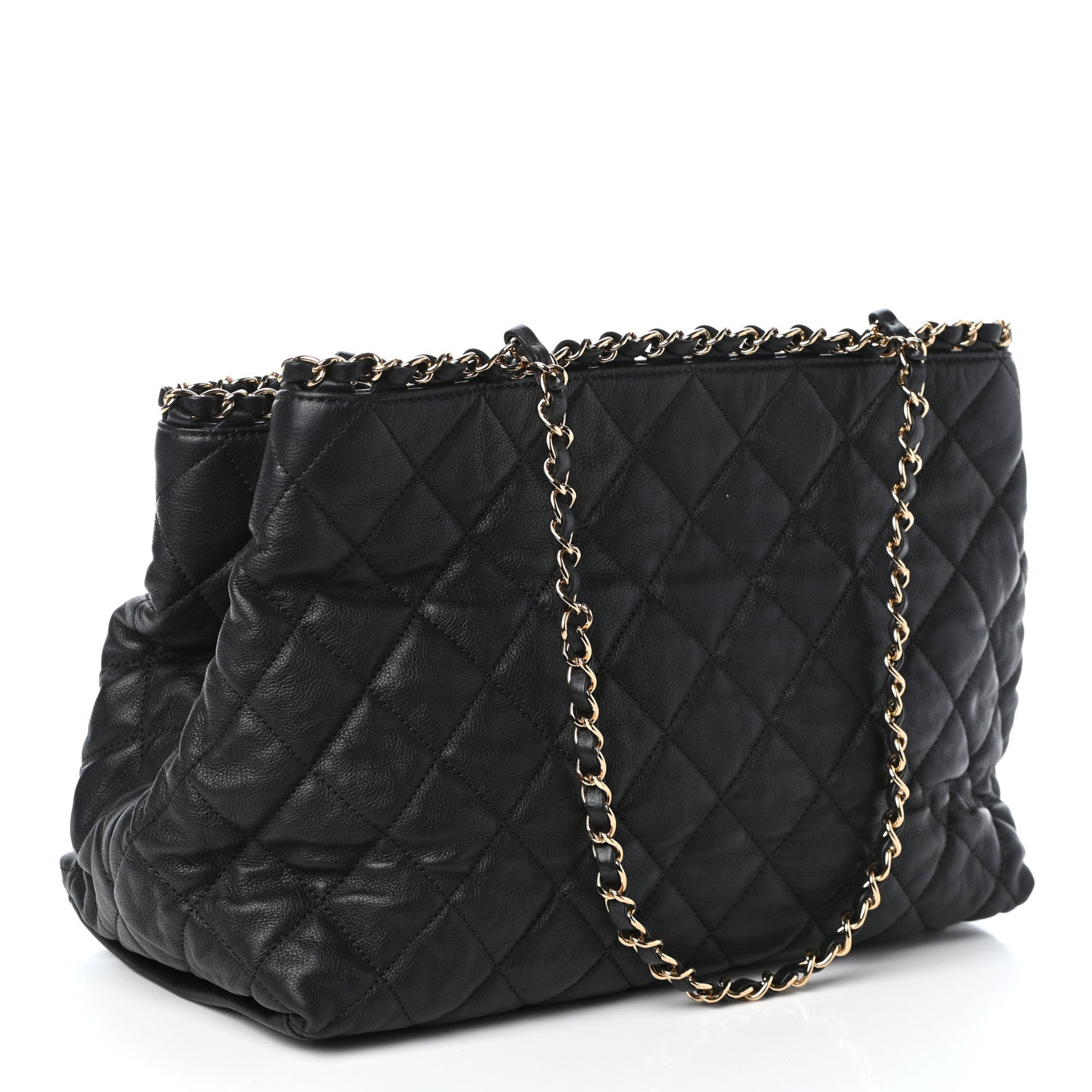 Chanel Calfskin Quilted Small Chain Me Tote Black 3 of 10