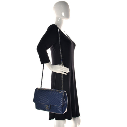 Chanel Lambskin Quilted Large CC Crossing Flap Navy 2 of 14