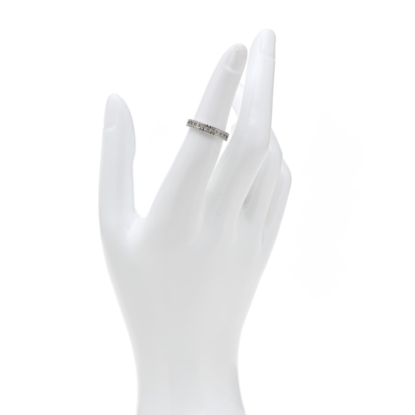 18K White Gold Diamond T True Narrow Band Ring 50 5.25