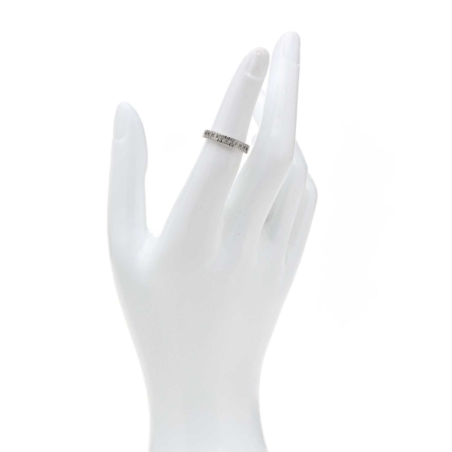 Tiffany 18K White Gold Diamond T True Narrow Band Ring 50 5.25 2 of 5