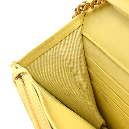 Chanel Caviar Quilted CC Filigree Wallet On Chain WOC Yellow 10 of 10