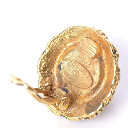 Chanel Pearl Crystal Clip On Earrings Gold 5 of 6
