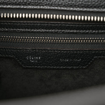 Celine Drummed Calfskin Micro Luggage Black 6 of 11