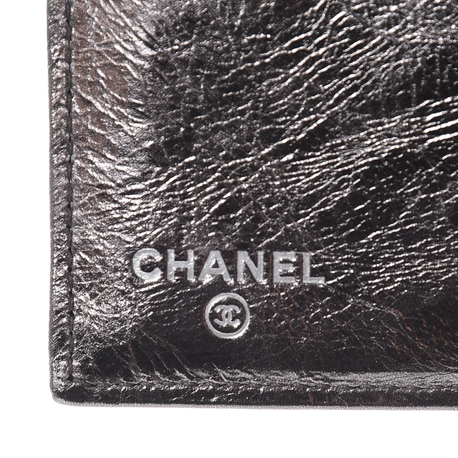 Chanel Metallic Striped Calfskin Reissue Wallet Dark Silver 6 of 9