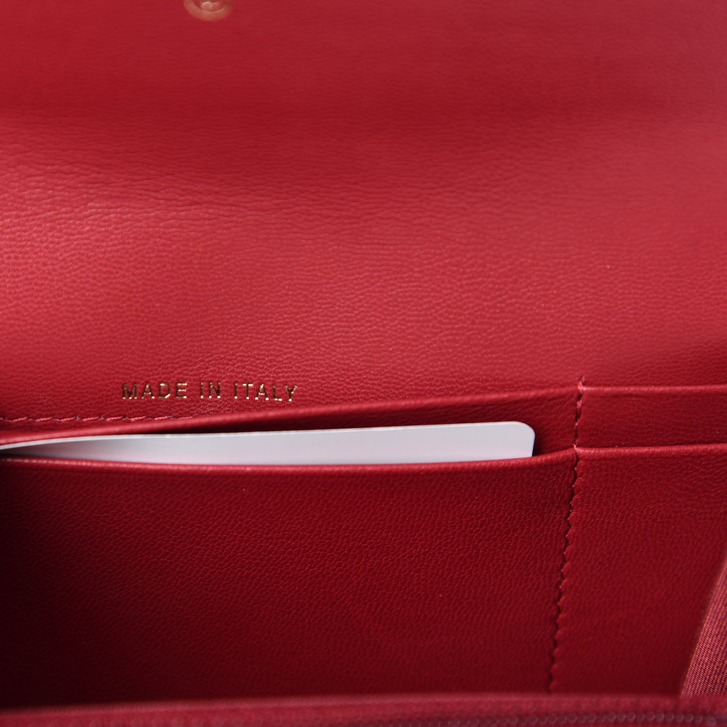 Goatskin Quilted Chanel 19 Flap Wallet Red