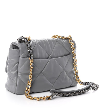 Chanel Goatskin Quilted Large 19 Flap Grey 2 of 9