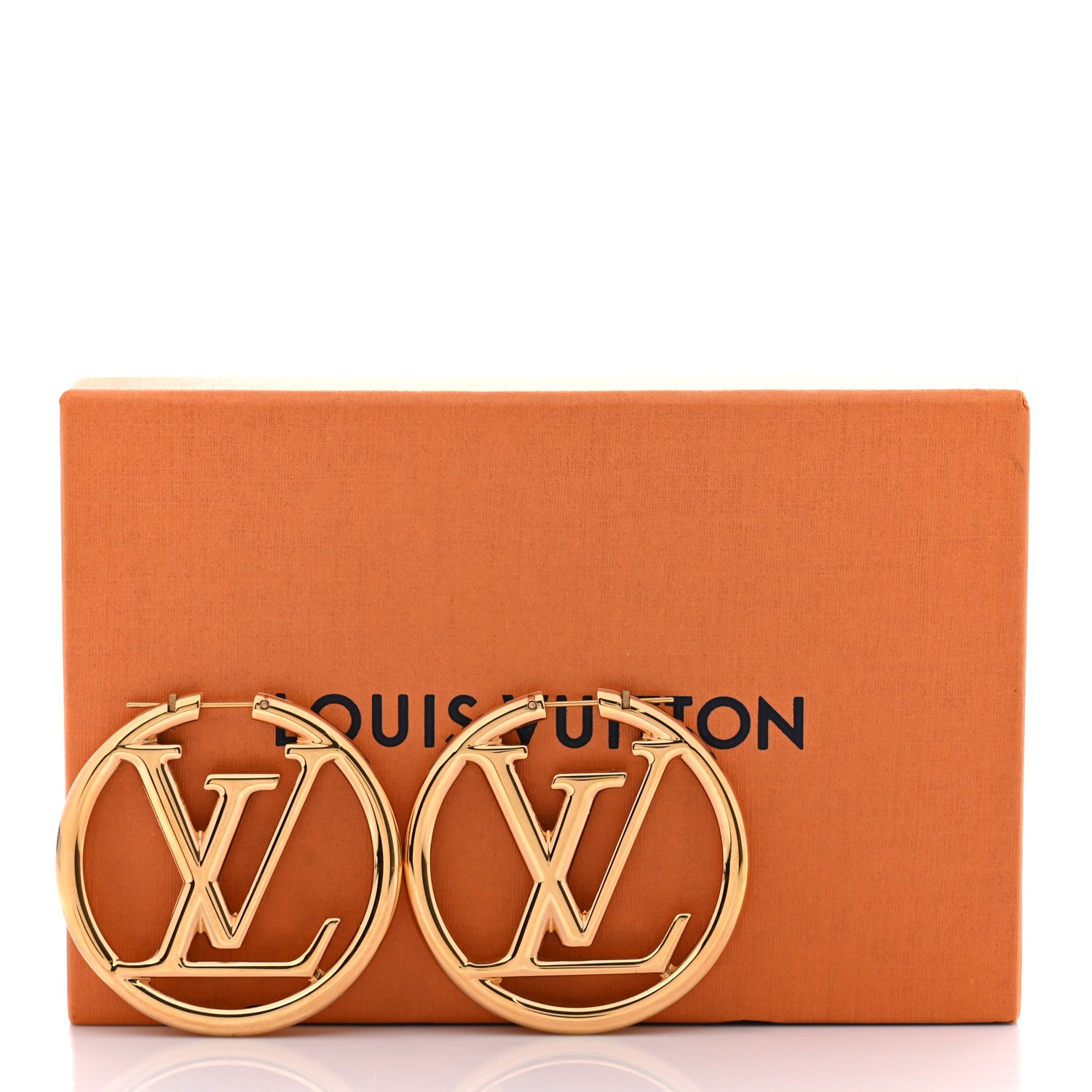 Louis Vuitton Metal Louise Hoop Earrings Gold 6 of 6