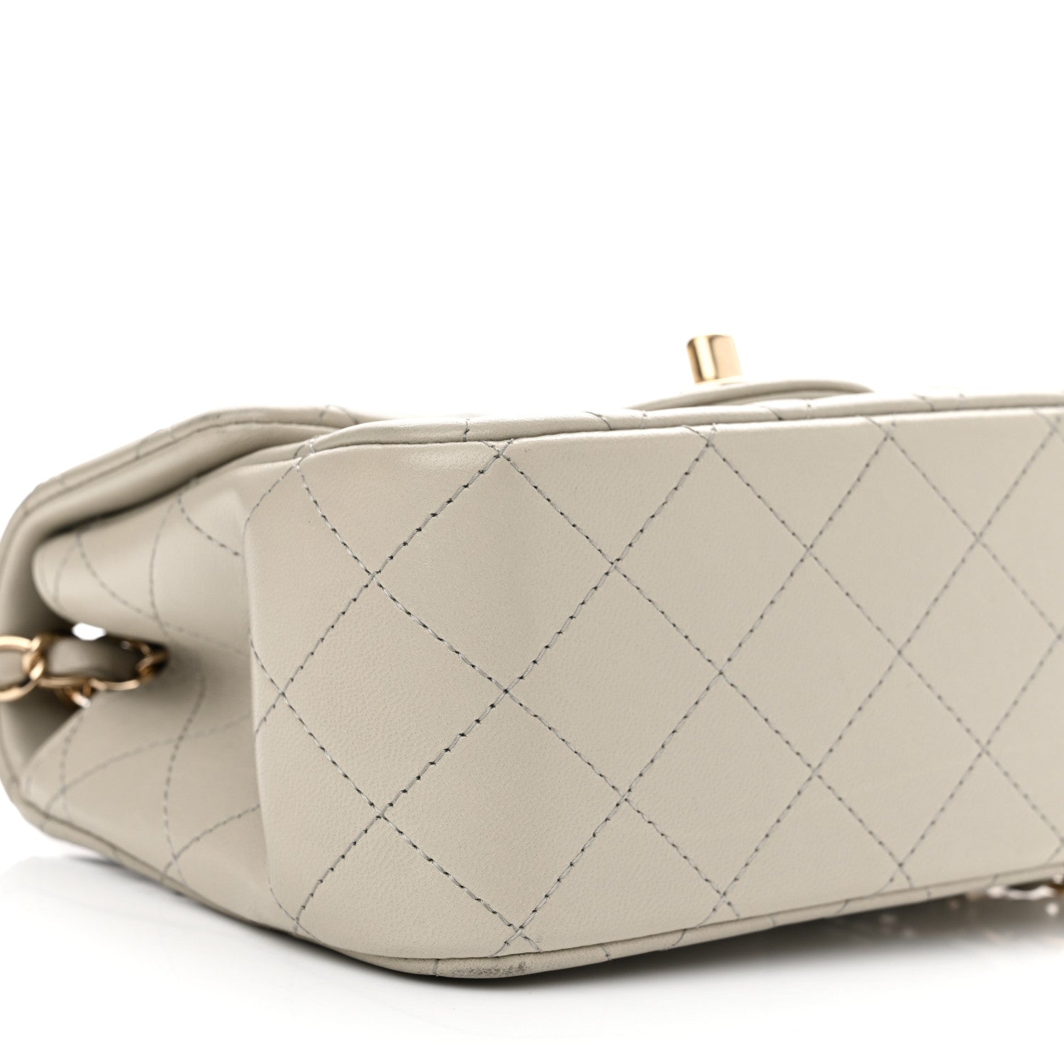 Chanel Lambskin Quilted Mini Square Flap Grey 5 of 14