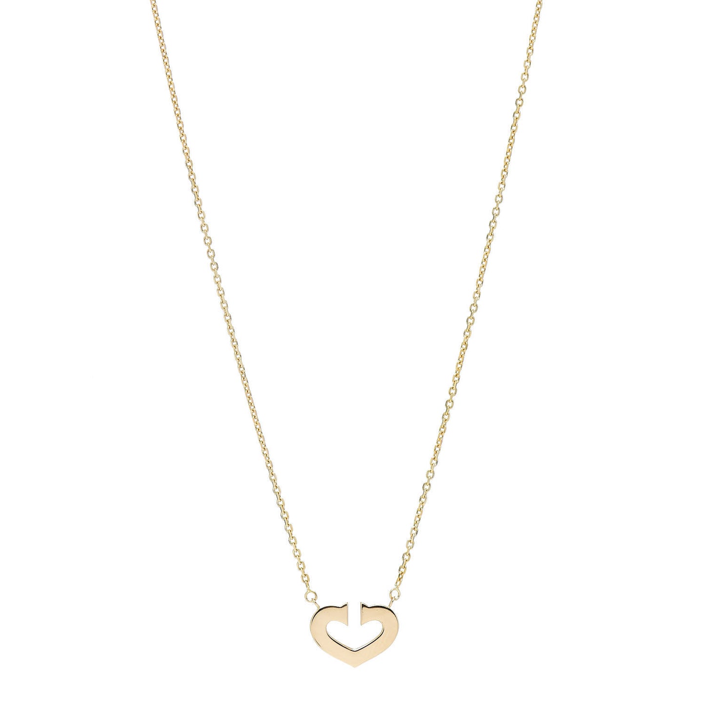 18K Yellow Gold Medium Hearts and Symbols Necklace