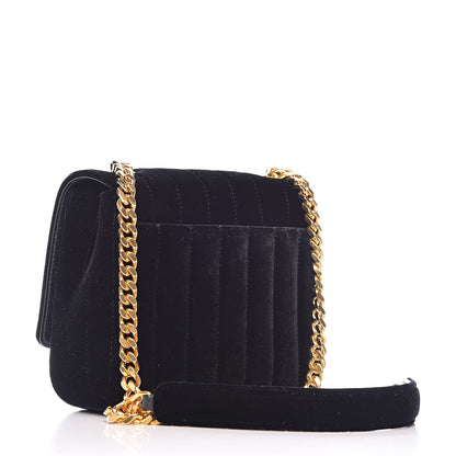 Saint Laurent Velvet Matelasse Small Vicky Chain Bag Black 3 of 10