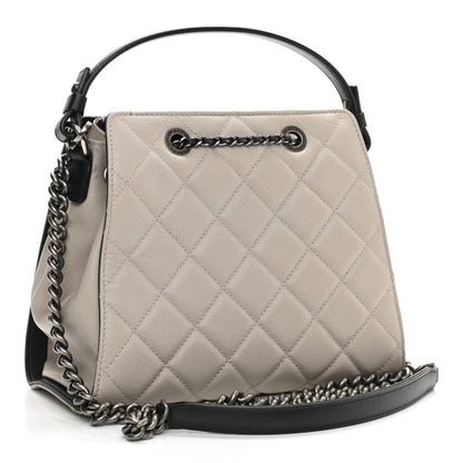 Chanel Caviar Quilted Small CC Bucket Bag Grey 3 of 10