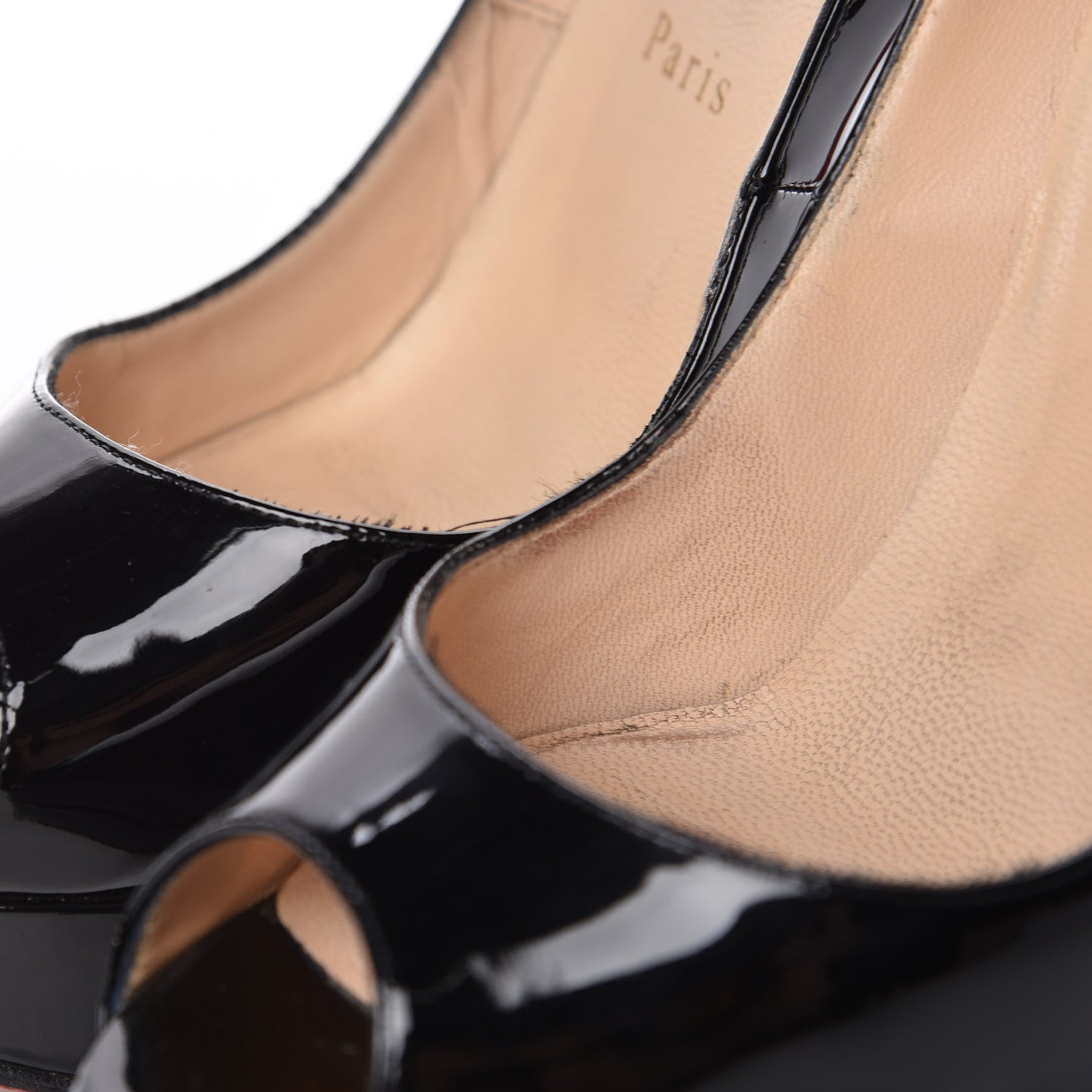 Christian Louboutin Patent Lady Peep 150 Pumps 37.5 Black 12 of 17