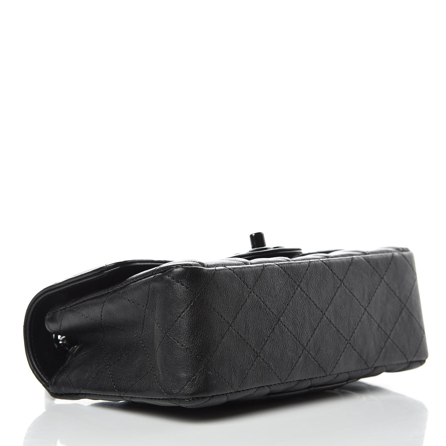 Chanel Crumpled Calfskin Quilted Mini Rectangular Flap So Black 4 of 9
