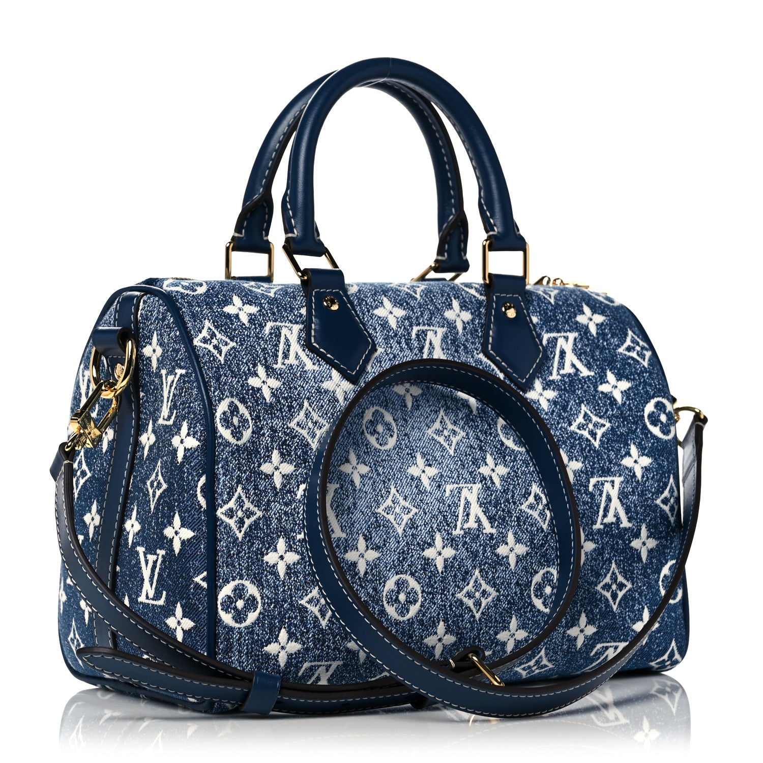 Louis Vuitton Monogram Jacquard Denim Speedy Bandouliere 25 Bleu 3 of 10