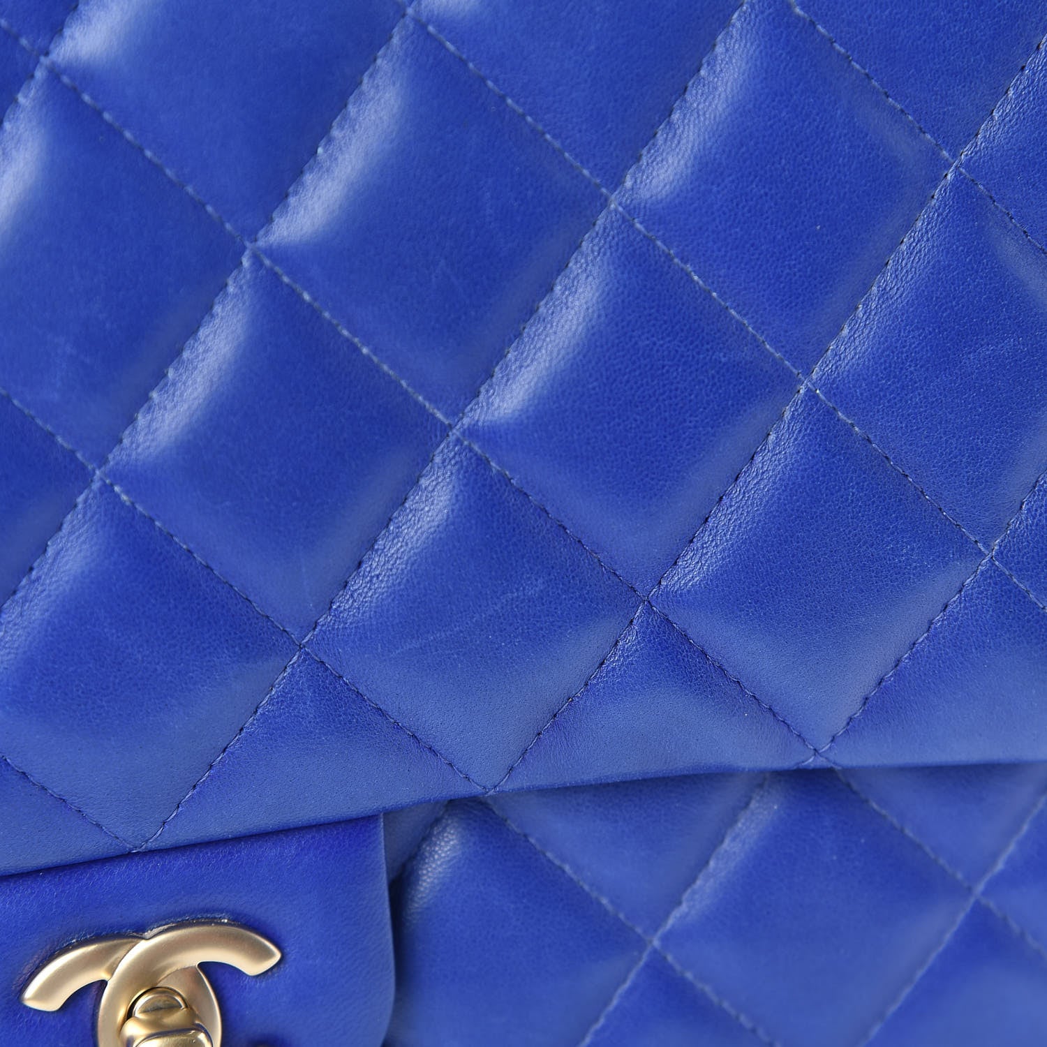 Chanel Lambskin Quilted Clutch With Chain Flap Blue 13 of 14