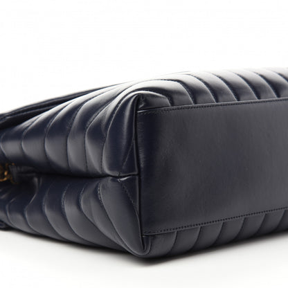 Saint Laurent Calfskin Y Quilted Monogram Medium Loulou Chain Satchel Medium Blue 10 of 11
