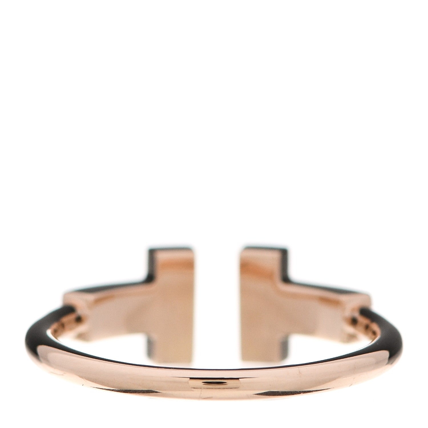 Tiffany 18K Rose Gold Diamond T Wire Ring 47 4.25 3 of 5