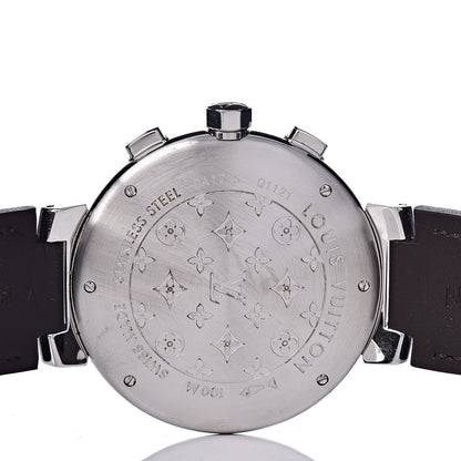 Louis Vuitton Stainless Steel Rubber 41mm Tambour Chronograph Automatic Watch Brown 5 of 9