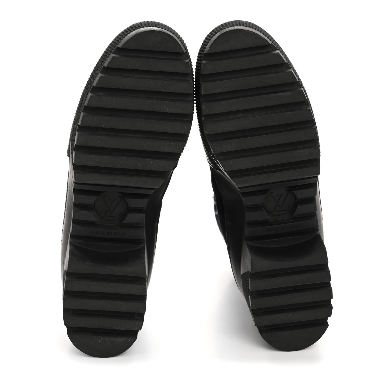 Calfskin Monogram Denim Laureate Platform Desert Boots 38.5 Navy Blue