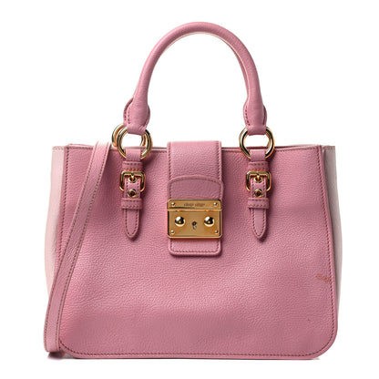 Miu Miu Goatskin Madras Shopping Tote Rosa Gemma 1 of 5