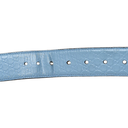 Gucci Soft Microguccissima Margaux Calfskin Belt 95 38 Mineral Blue 4 of 6