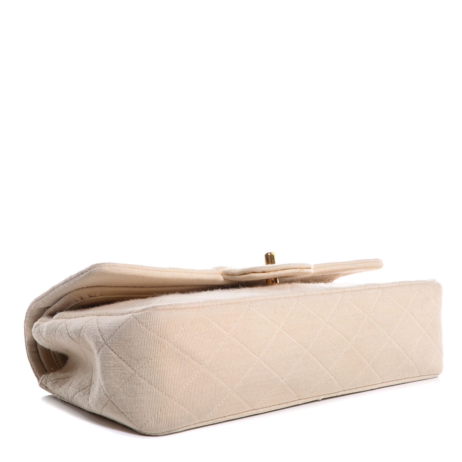 Chanel Jersey Quilted Medium Double Flap Beige 4 of 9