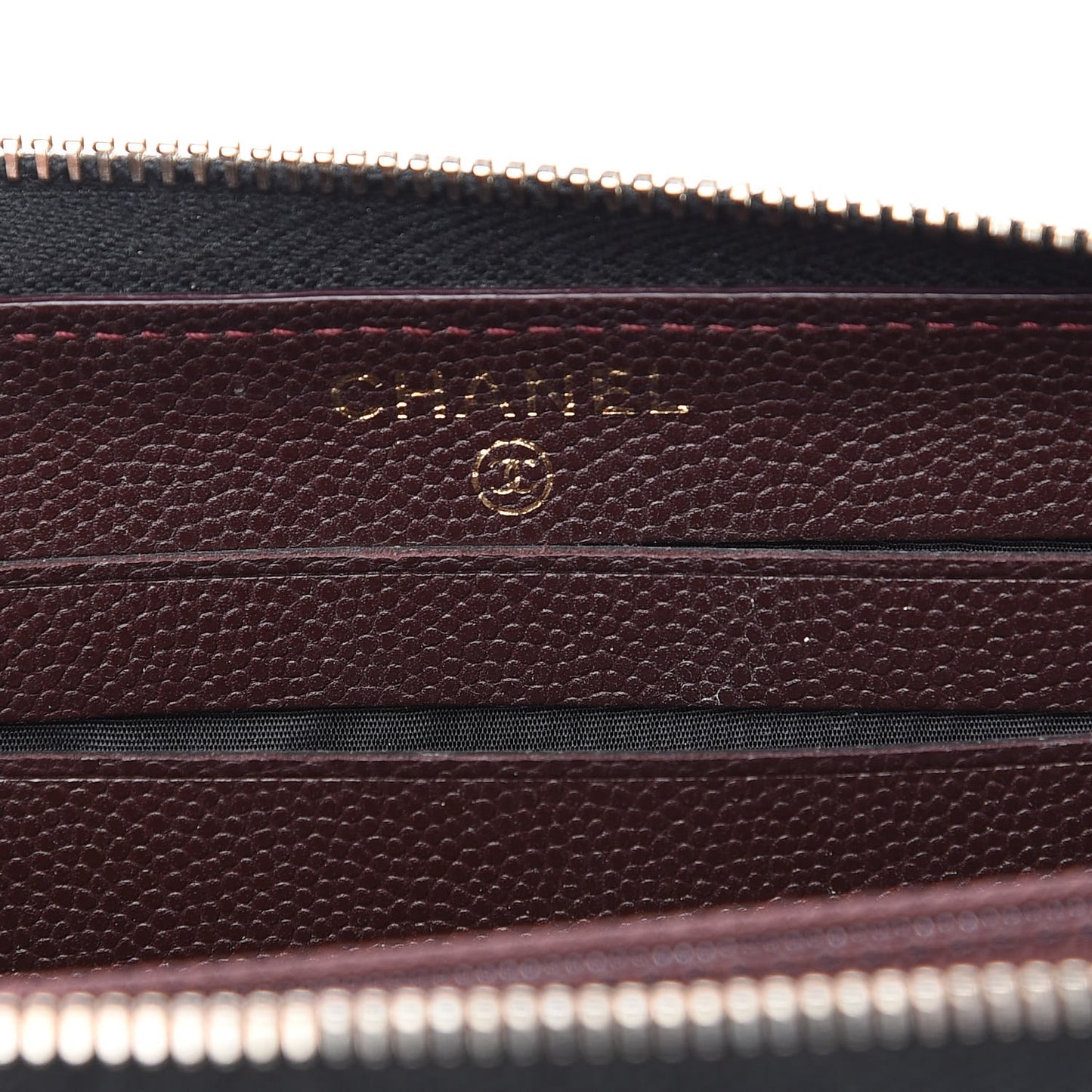 Caviar Quilted Medium Zip Around Wallet Black