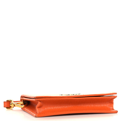 Prada Vitello Move Metal Wristlet Card Holder Papaya 4 of 7