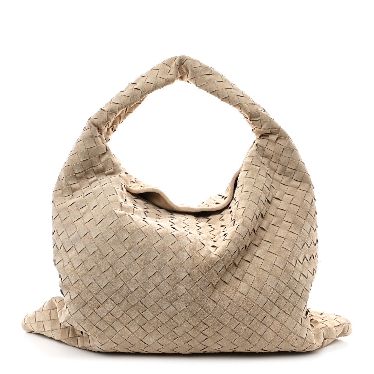 Bottega Veneta Suede Intrecciato Large Hop Ecru 1 of 10