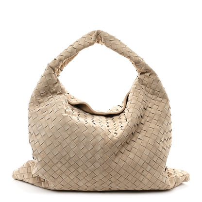 Bottega Veneta Suede Intrecciato Large Hop Ecru 1 of 10
