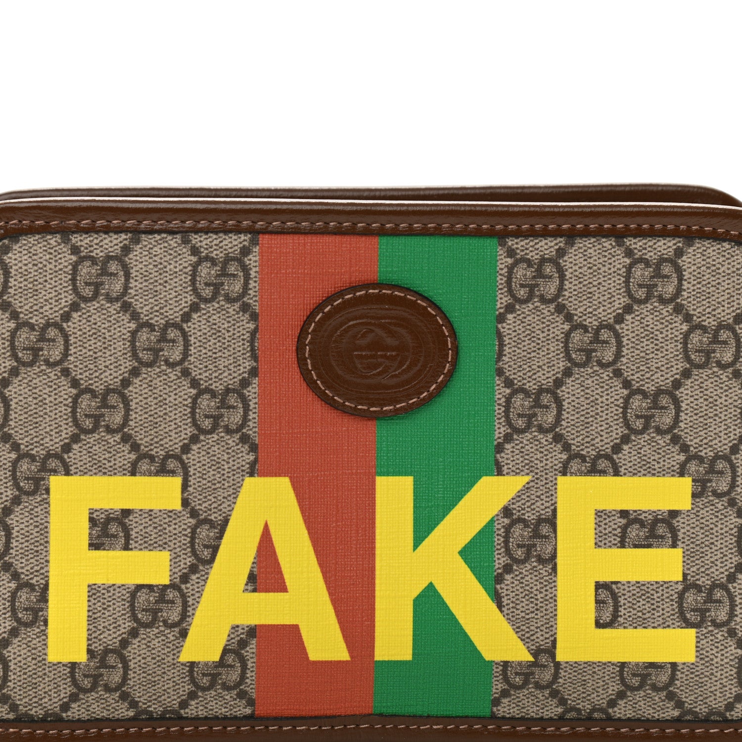 Gucci GG Supreme Monogram Azalea Calfskin Fake/Not Retro Interlocking G Cosmetic Case Beige Ebony Brown Sugar 8 of 12