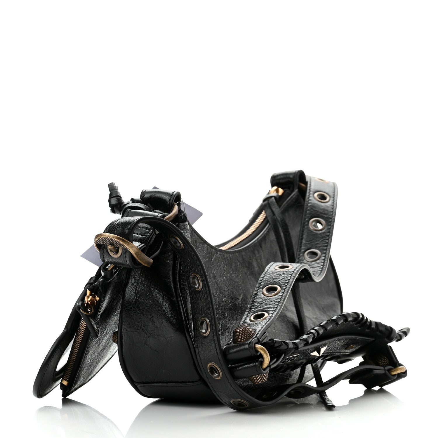 Balenciaga Agneau Arena Pin Embellished Le Cagole Shoulder Bag XS Black 3 of 10